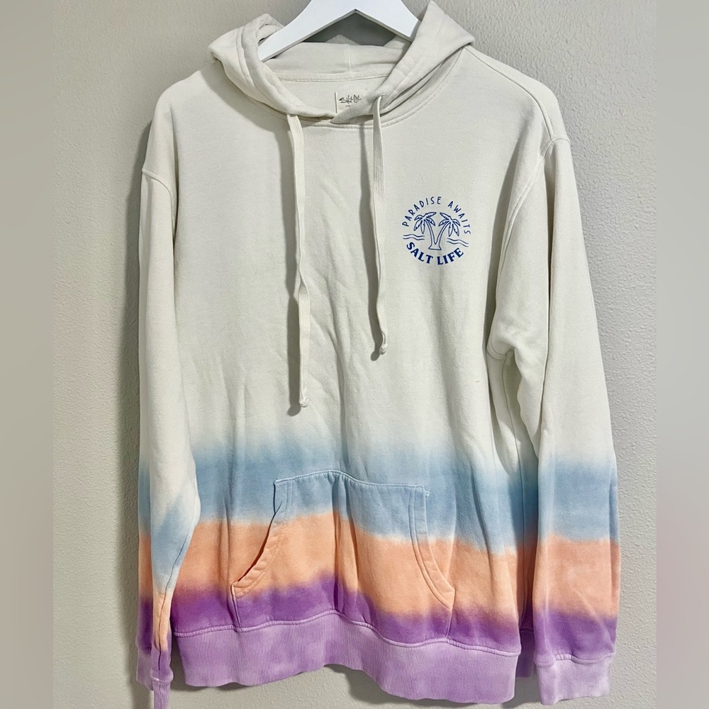 Salt Life Men's Ombre Hoodie - Cream, Blue, Orange and Purple